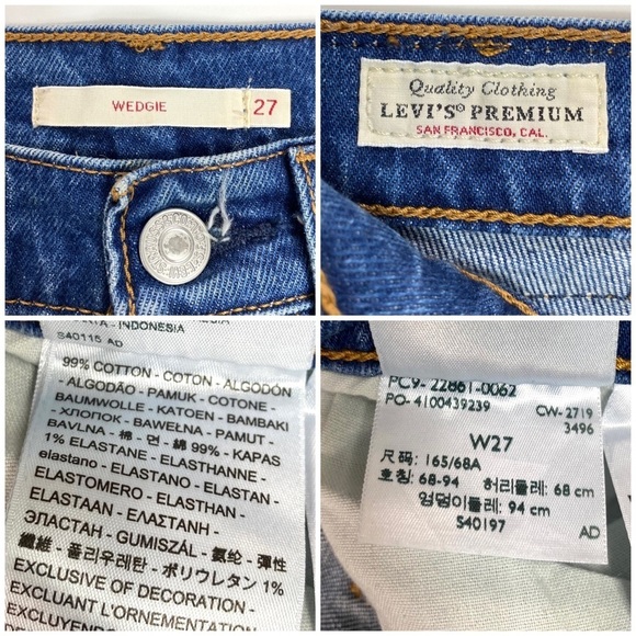 LEVI’S Wedgie Icon High Rise Premium Jeans in Medium Washed Button Fly - Picture 6 of 11